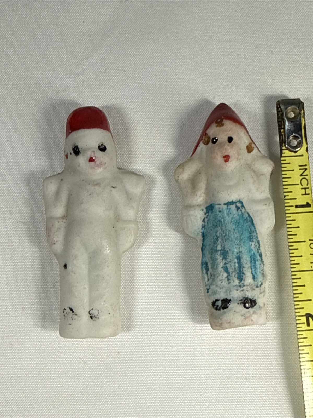 Miniature Frozen Charlotte Bisque Dutch Boy Girl Pair Dolls, Japan, Collectible