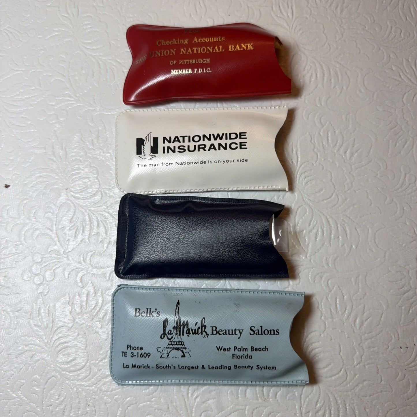 4pc Lot Vintage Promotional Rain Bonnets w/ Vinyl Cases Advertising Collectibles