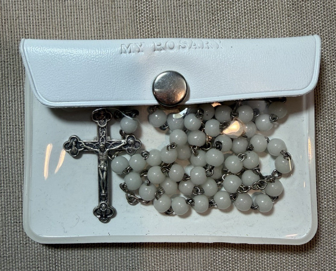 Vintage First Holy Communion Set Veil Rosary Purse Prayer Book Lapel Pin