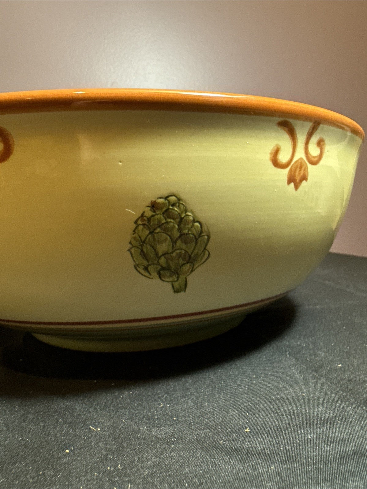 HD Designs Veggie Garden Pasta Serving Bowl 11" Artichoke Tomato Pepper Basil