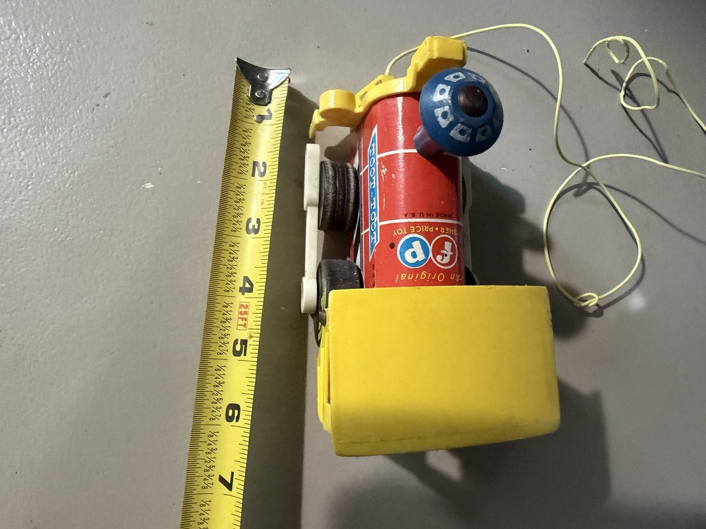 Vintage 1964 Fisher Price Toot Toot Train #643 Wood Plastic Pull Toy Original