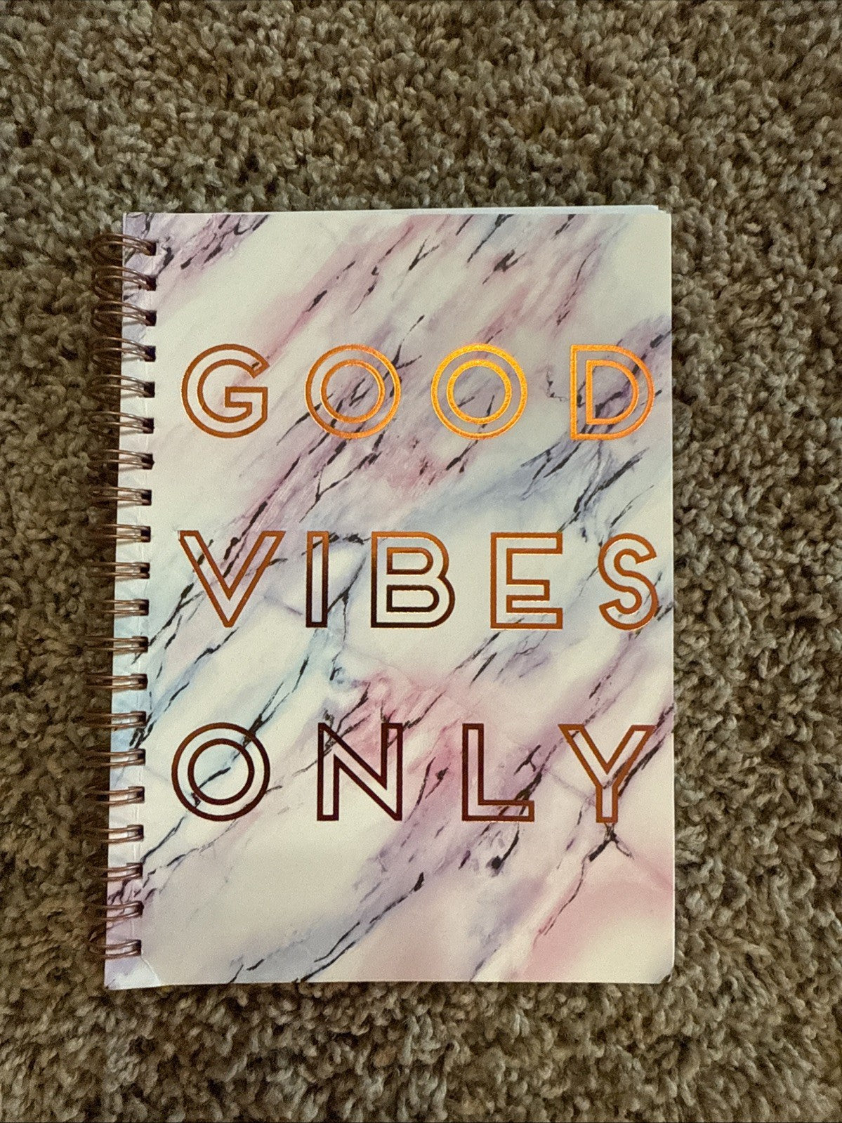 Lot of 3 Spiral Carnet Notebooks Journals – Good Vibes Only, Planets, Chevron