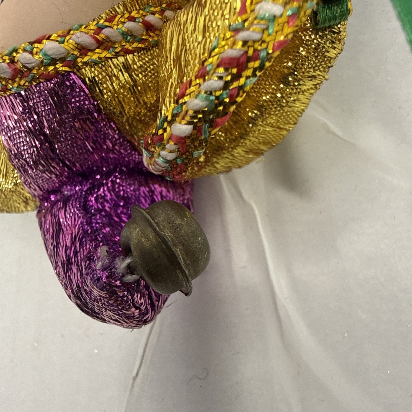 Fantastique New Orleans Jester Doll Porcelain Face Mardi Gras 6"