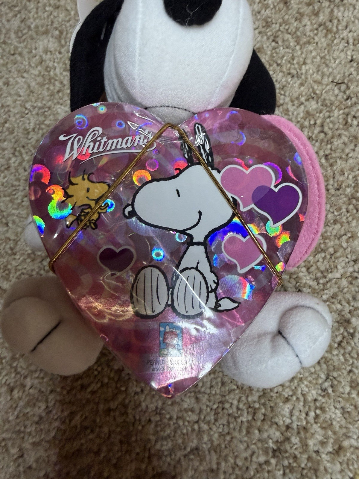 Vintage Peanuts Snoopy Belle Plush Lot Valentine Heart Easter Bunny 17"
