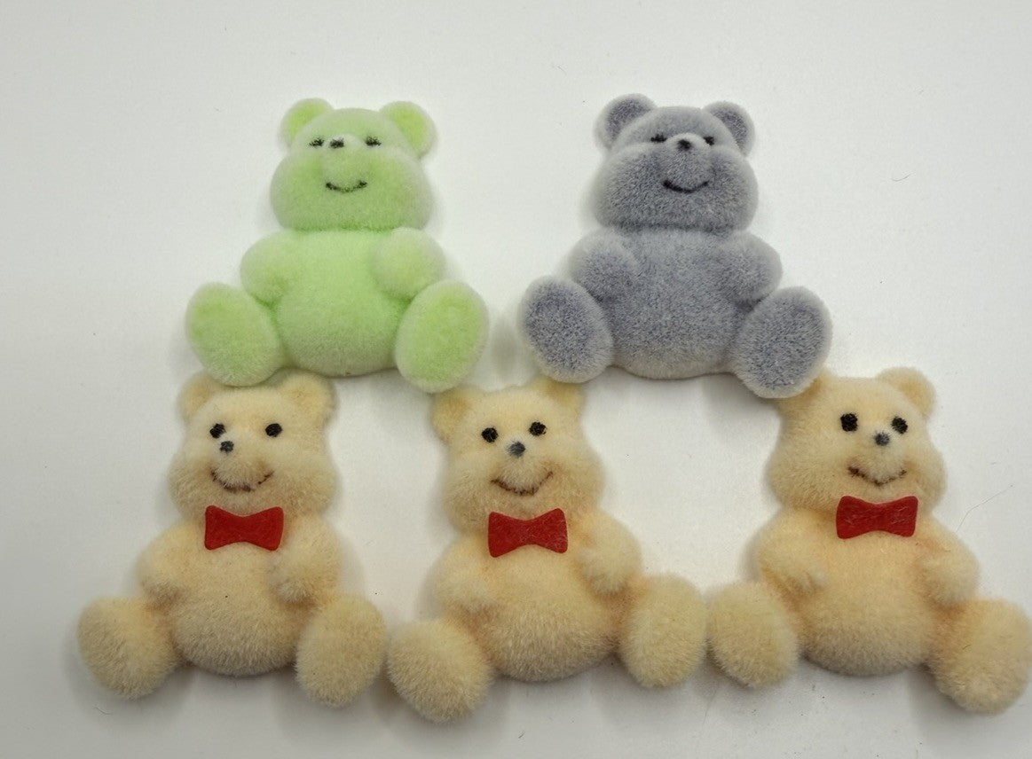 Vintage Teddy N Me Flocked Miniature Teddy Bears Figurines Collectible Toy Lot