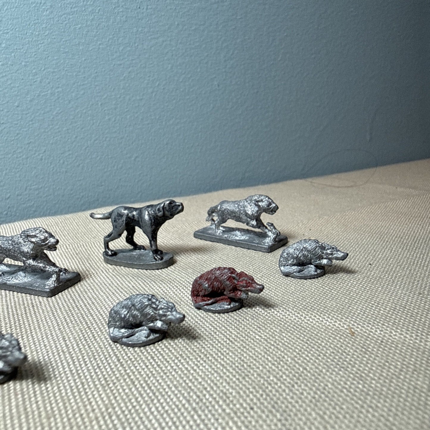 Vintage Metal D&D Miniatures Wolves Lions Bears Snake Familiars 21 Animals Lot