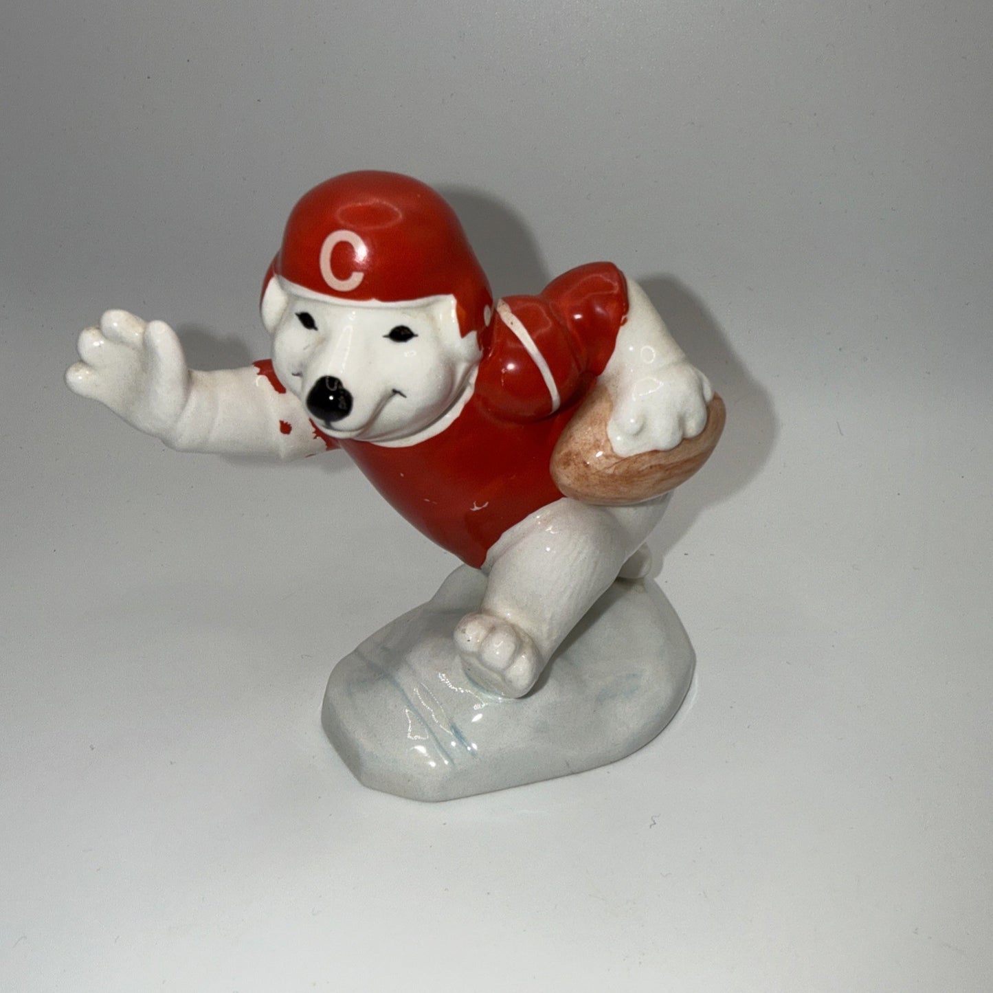Coca Cola Polar Bear Football Figure 1995 Enesco 176427 Collectible