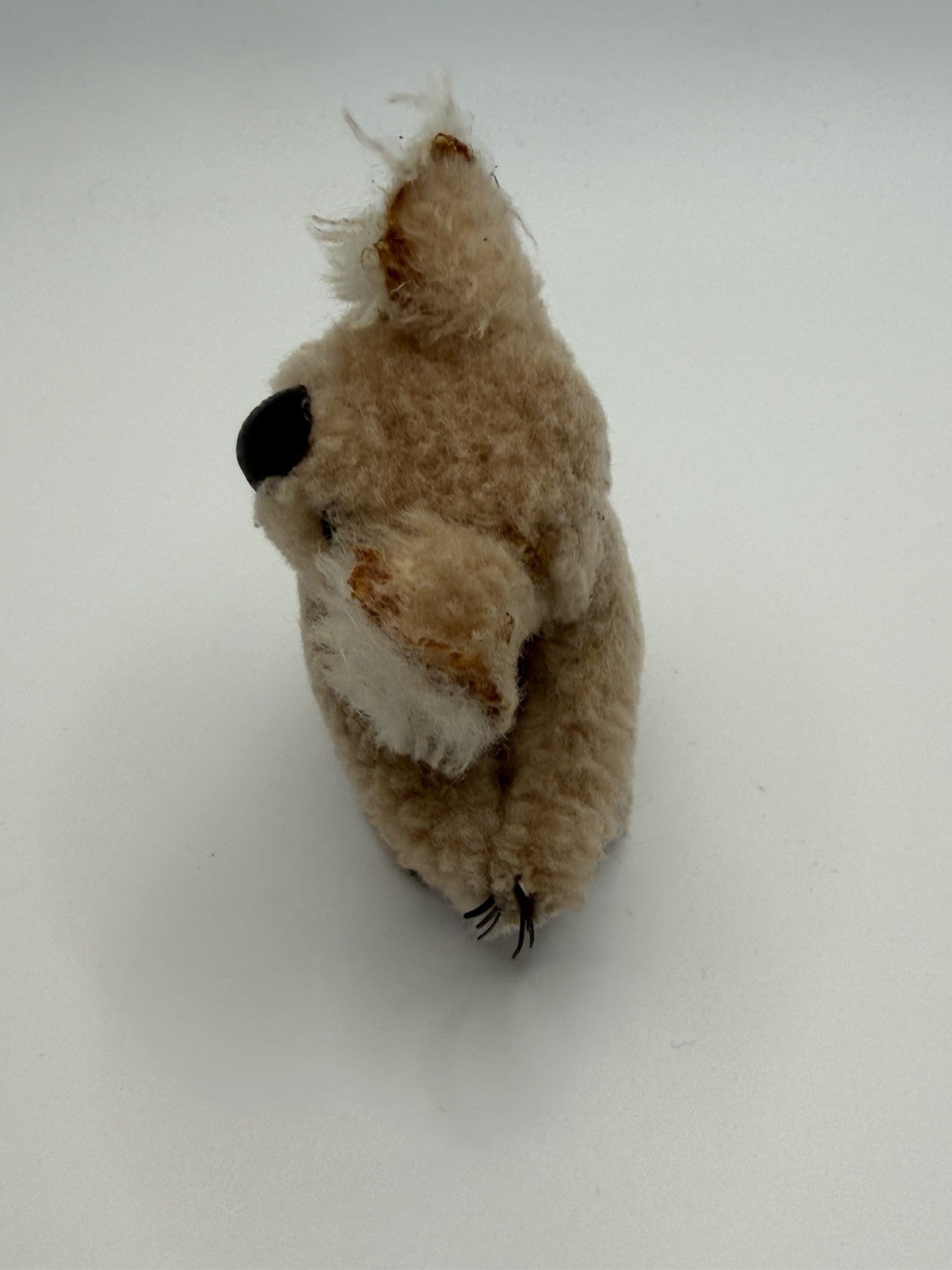 Vintage Josef Originals Japan Flocked Koala Bear Figurine & Squeeze-clip Koala
