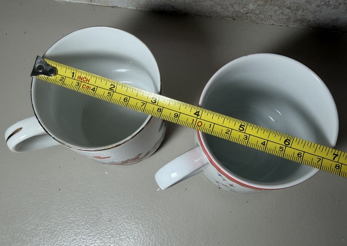 Vintage Walt Disney World Coffee Mugs Mickey Goofy Dumbo Souvenir Cups Lot of 2
