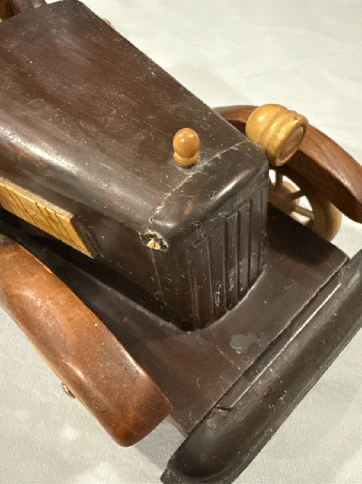 Vintage Handcrafted Wooden Car 12" Classic Handmade Display Incomplete