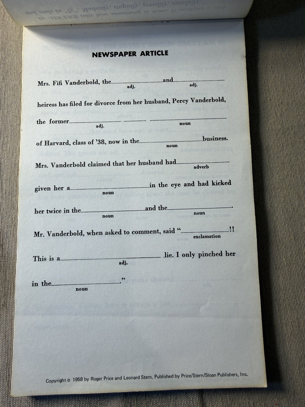 Vintage Mad Libs Books 1950s 1980 Roger Price Leonard Stern Humor Games Lot of 7