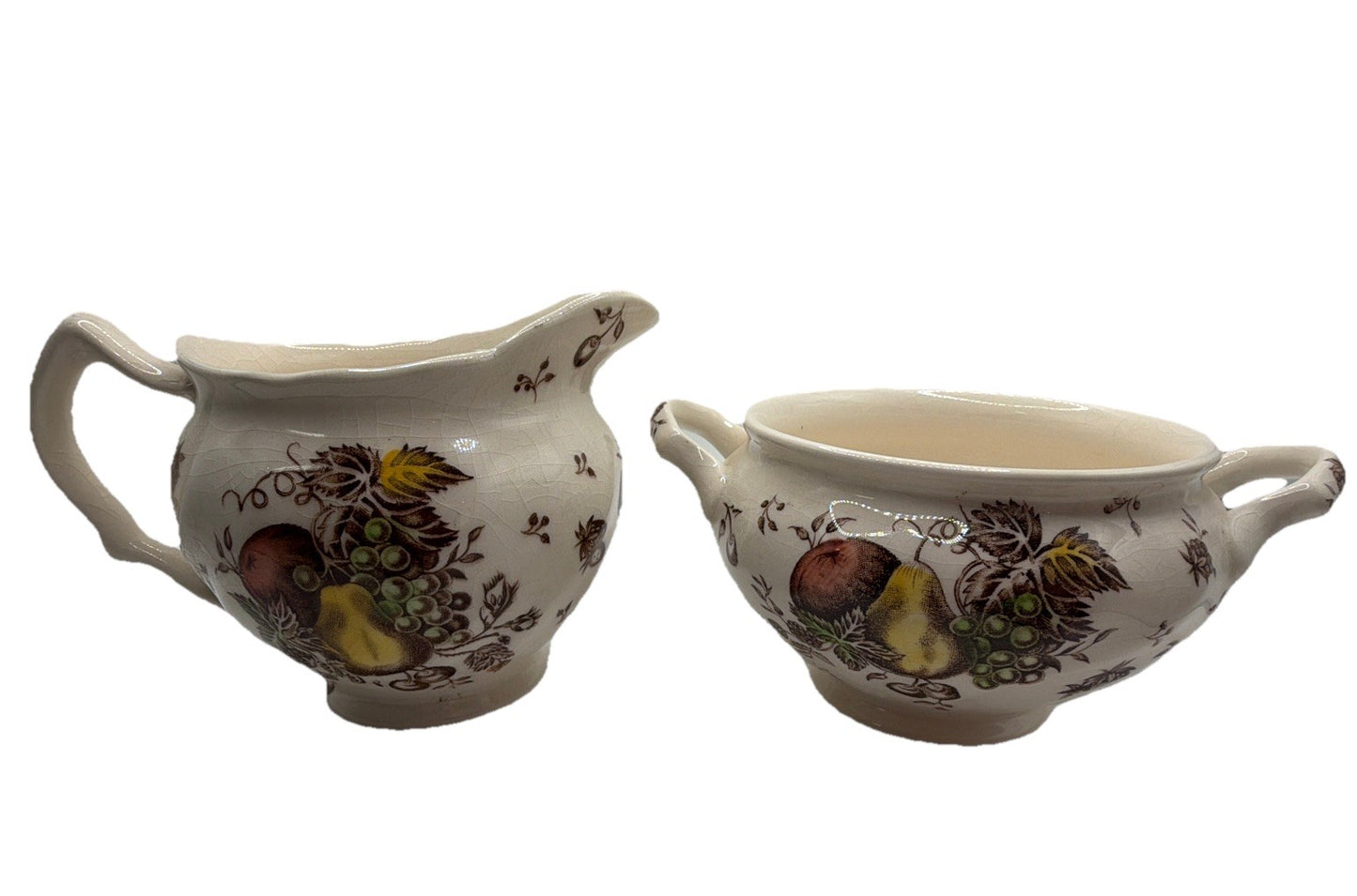 Johnson Brothers Autumn Delight Ironstone Creamer Sugar Bowl England