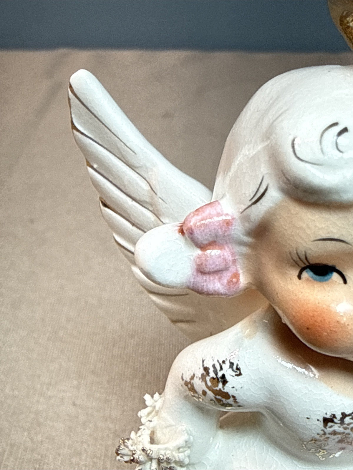 Vintage March Angel Birthday Girl Figurine Japan MB Daniels Highmount 4.5"