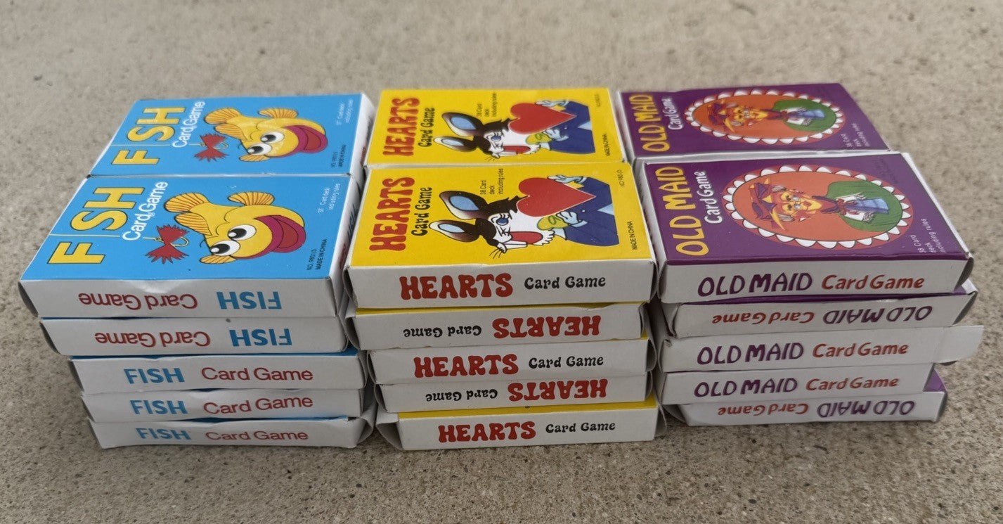 Vintage Mini Card Games Lot 30 Old Maid Hearts Fish Retro Party Favors