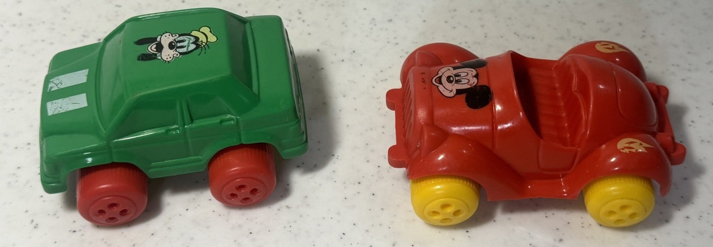 Vintage Viking Toys Sweden Disney Cars Mickey Goofy McDonalds Toy Car Lot of 2
