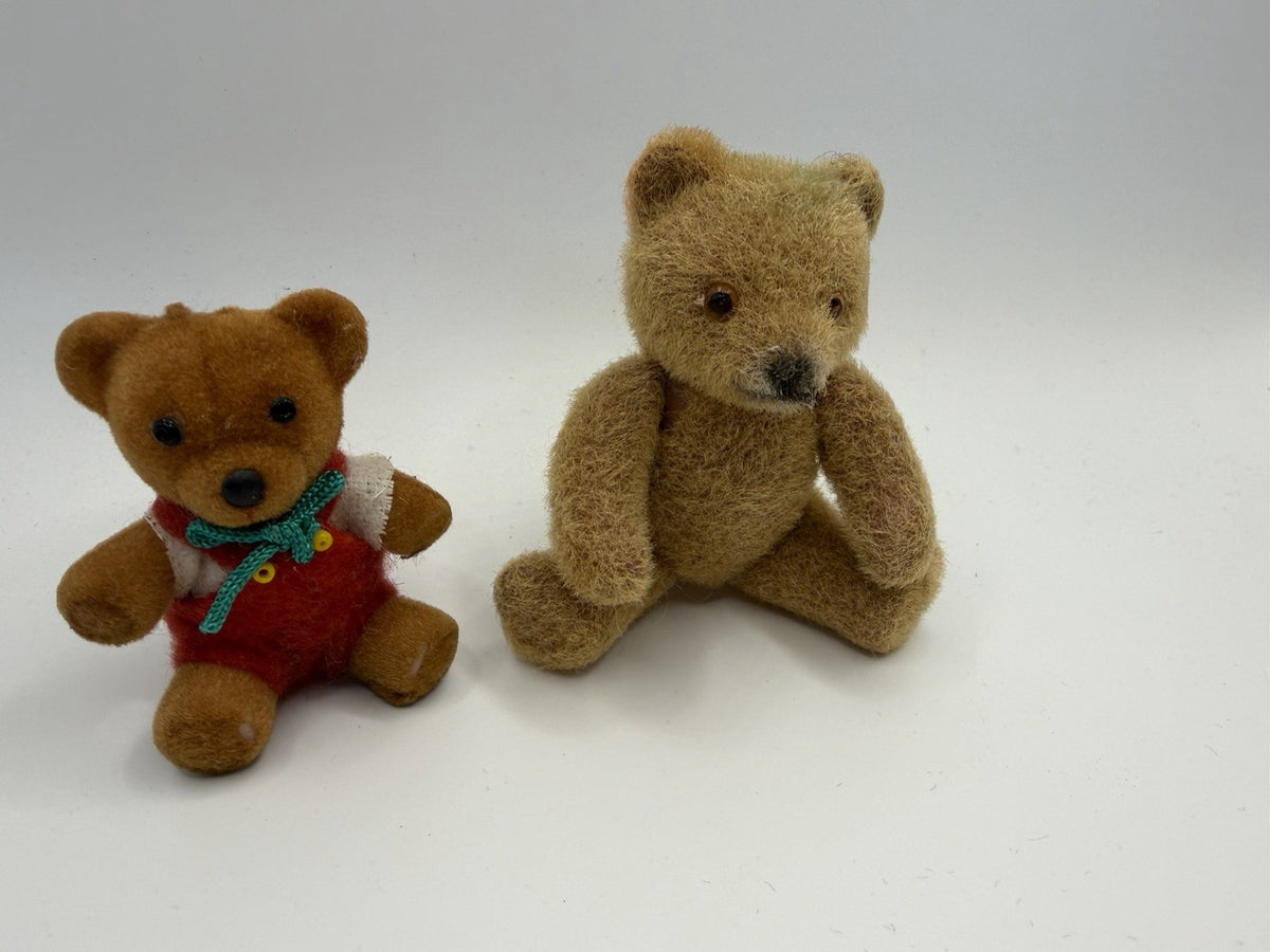 Vintage Teddy N Me Flocked Miniature Teddy Bears Figurines Collectible Toy Lot
