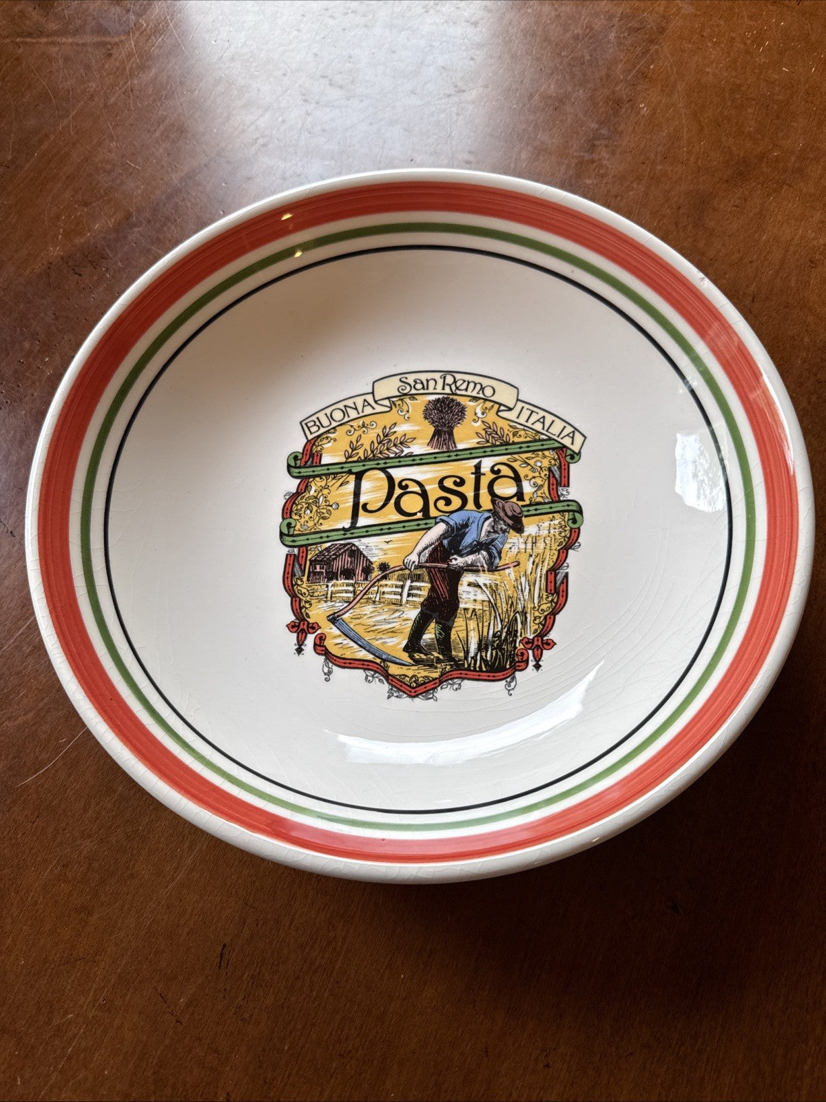 Vintage Buona San Remo Italia Pasta Serving Bowl Made In Italy Himark