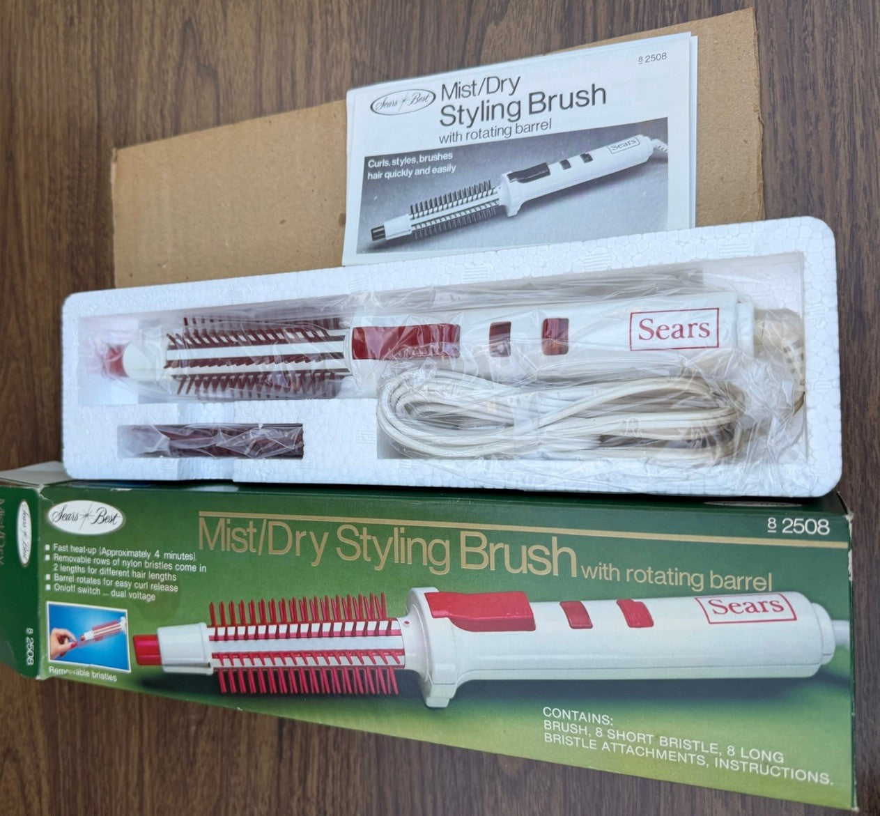 Vintage Sears Best Mist Dry Styling Brush Model 82508 New Open Box