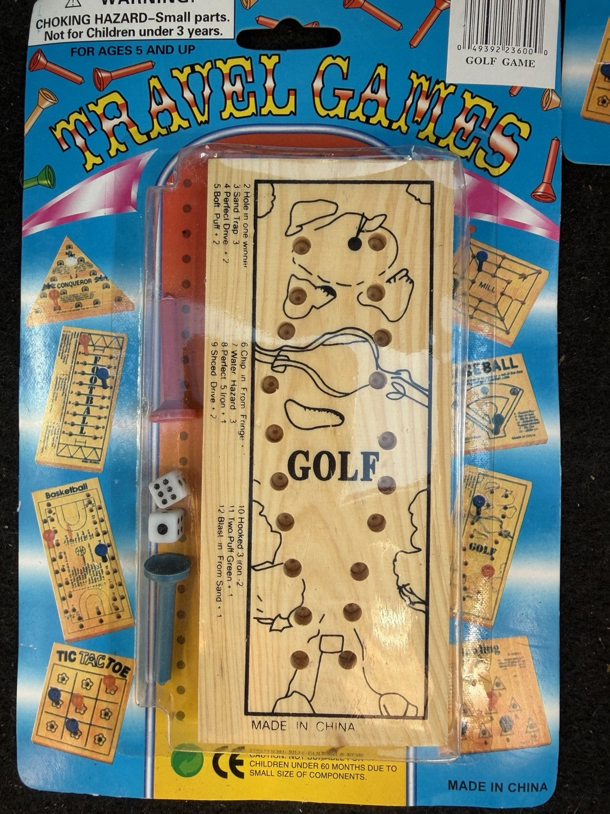 Vintage Wooden Travel Games Lot 3 Golf Football Star Burst Dice Board Pocket