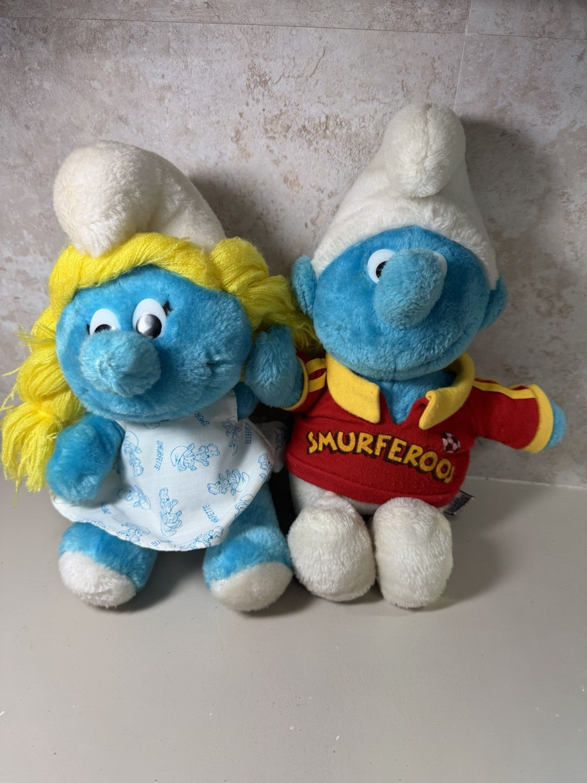 Vintage Smurfs Plush Toys Wallace Berrie 1981 Smurfette Papa Smurf Lot of 6