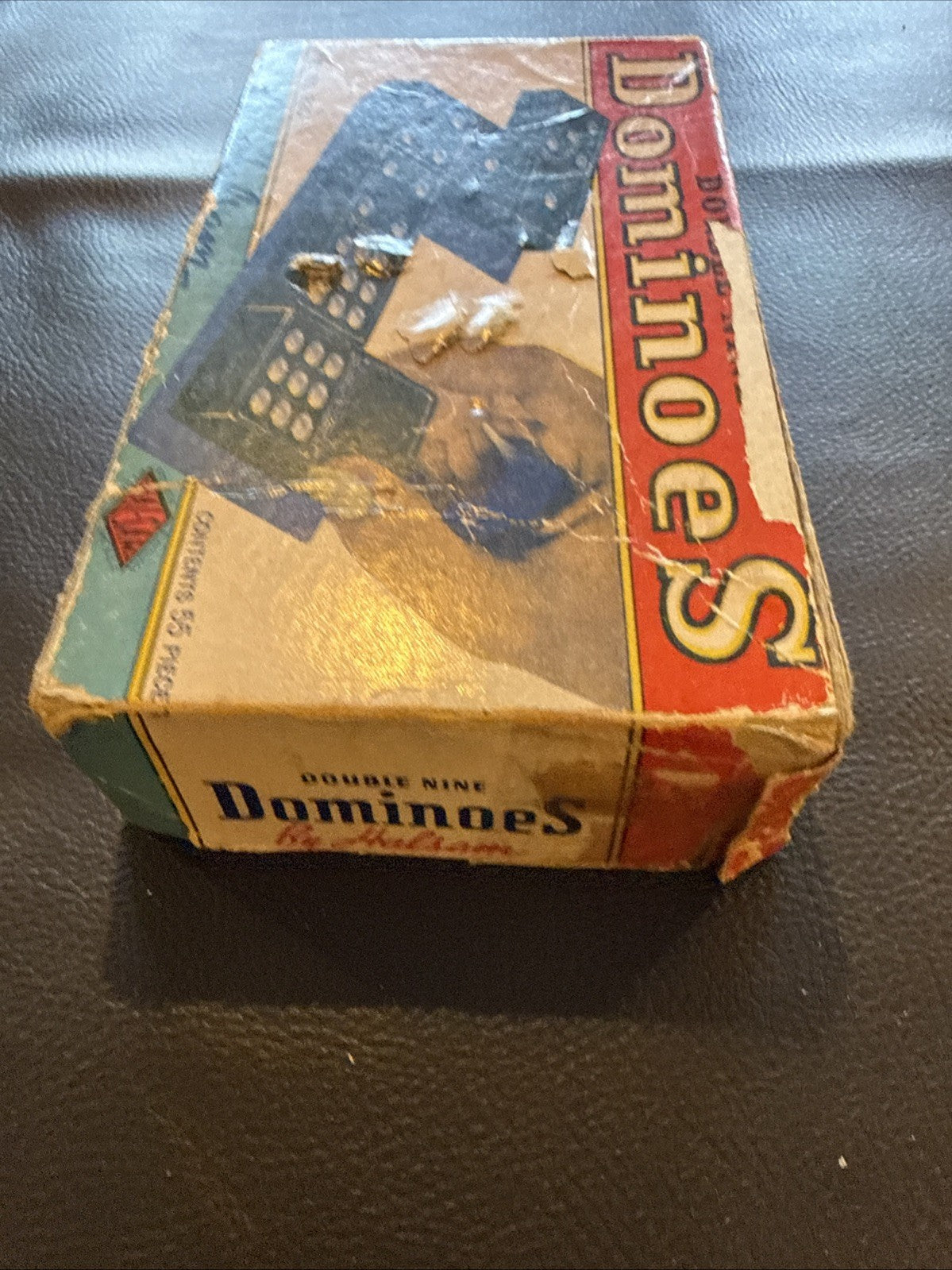 Vintage Halsam Dominoes No. 920R Double Nine Set in Original Box