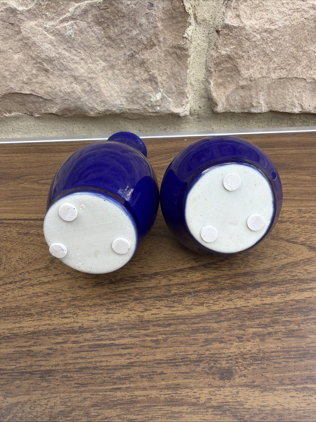 Cobalt Blue Glass Vases Small Set Decorative Glossy Finish 2.5" 5"