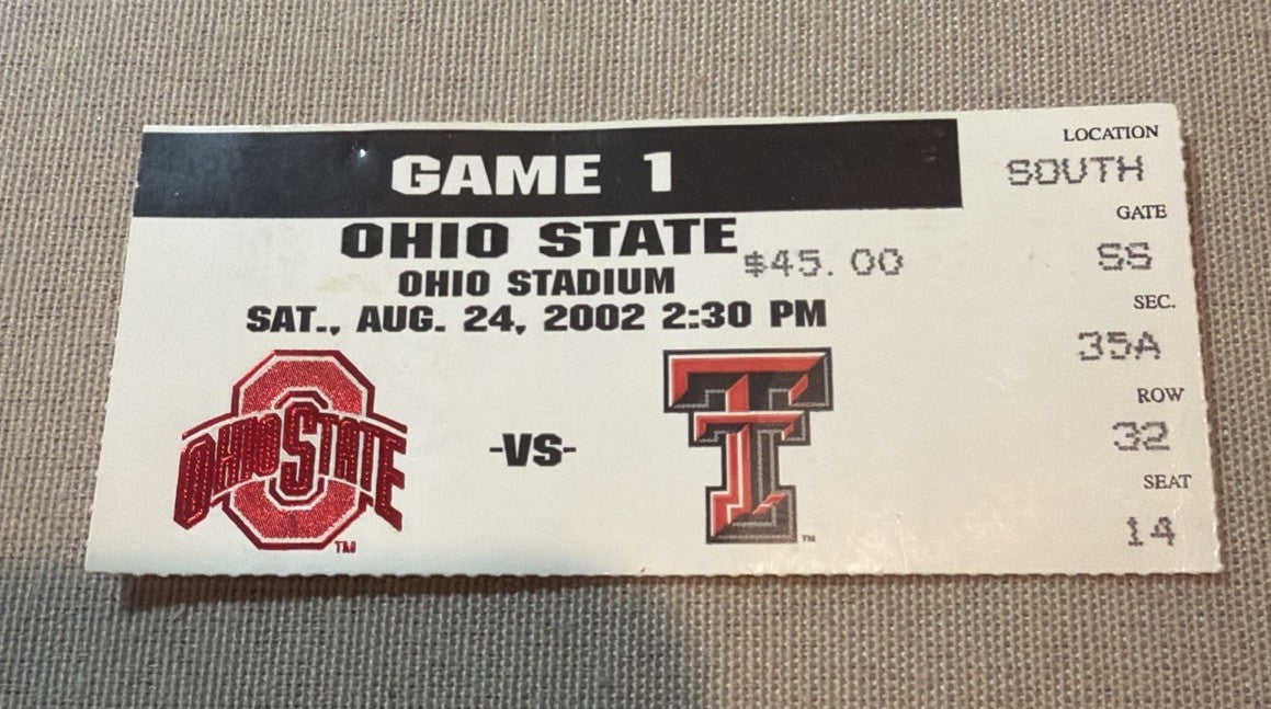 2002 Ohio State Ticket Stub Lot Tressel Undefeated Season Penn State TTUN