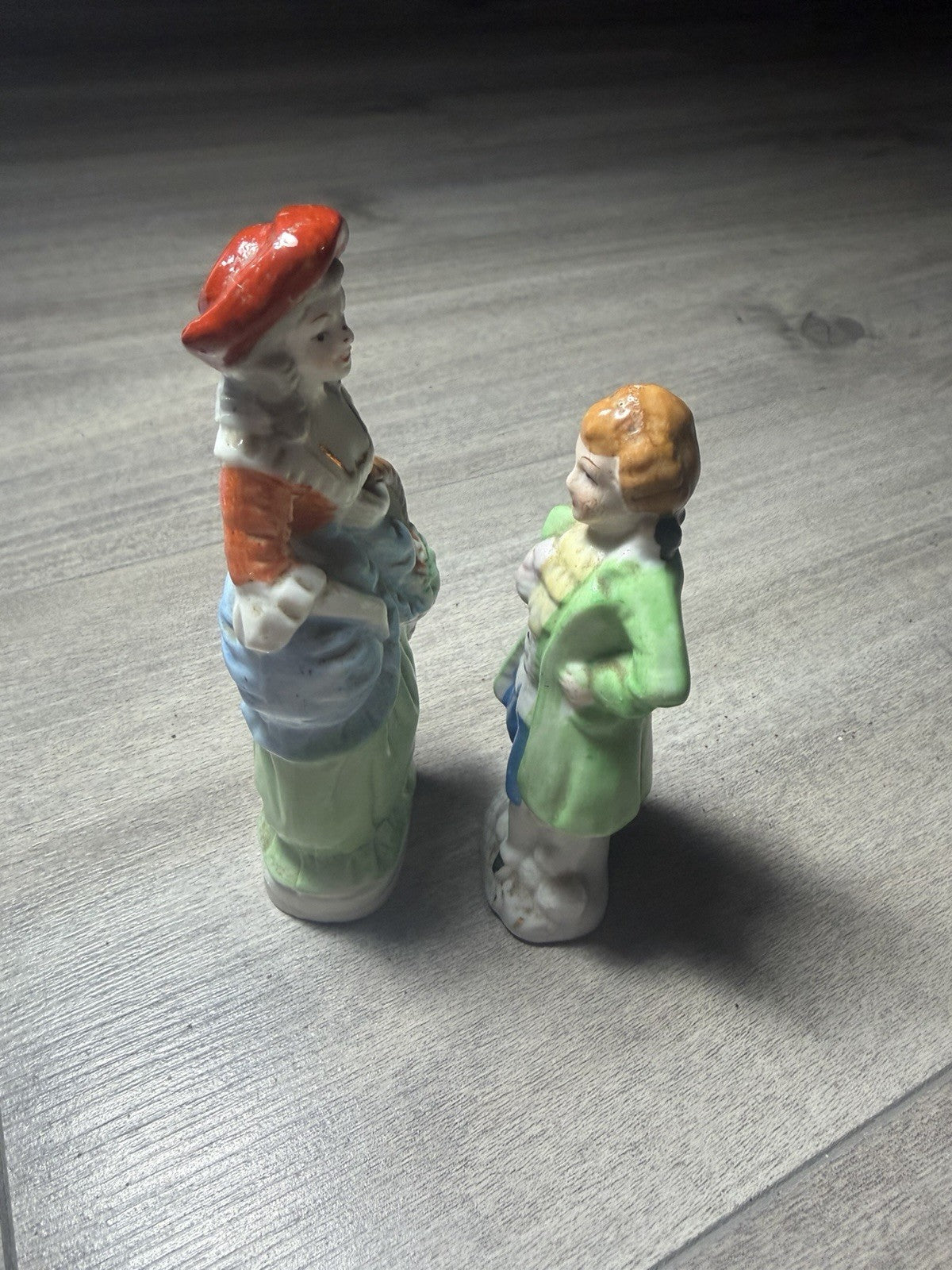 Occupied Japan Colonial Figurines Man Woman Hand Painted Vintage Pair