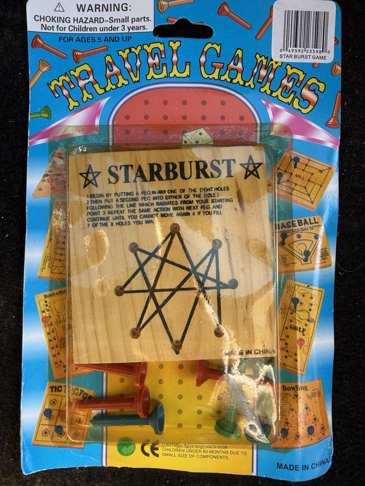 Vintage Wooden Travel Games Lot 3 Golf Football Star Burst Dice Board Pocket