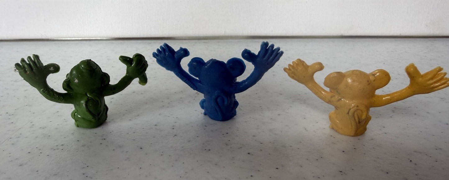 Vintage 1970s-90s Novelty Eraser Lot: W.C. Fritos, Monkeys, Jets & More