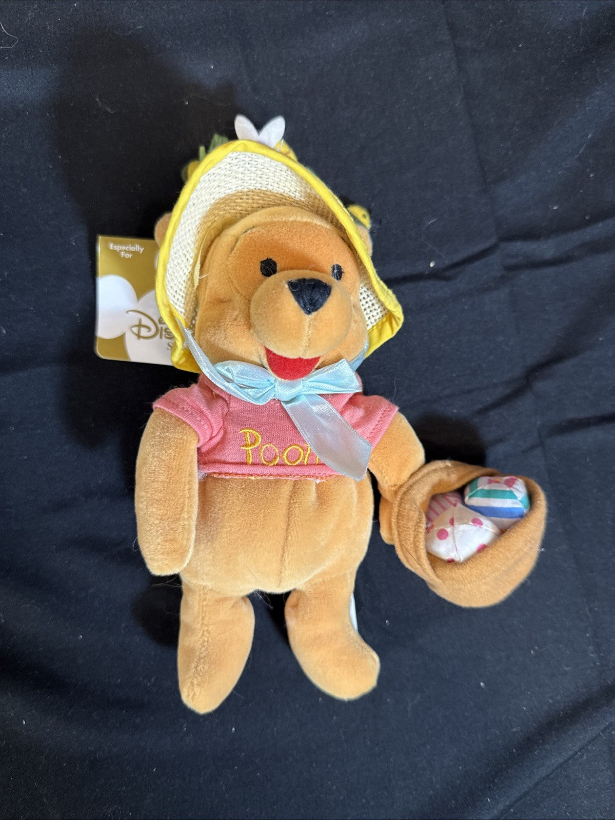 Disney's Winnie the Pooh Eeyore and Pooh Easter Bonnet Beanbag Plush Lot of 2