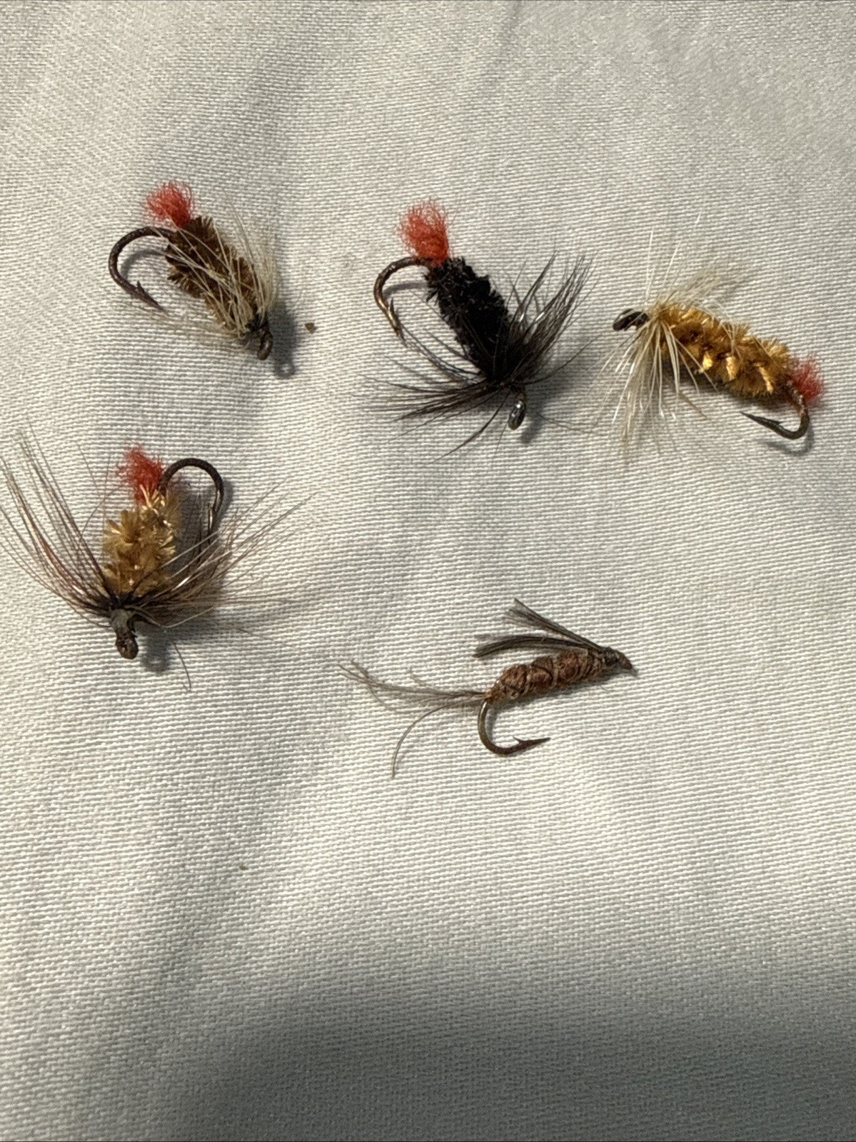 Fishing Spoon Lures and Dry Flies Lot Spinning Bait With Case