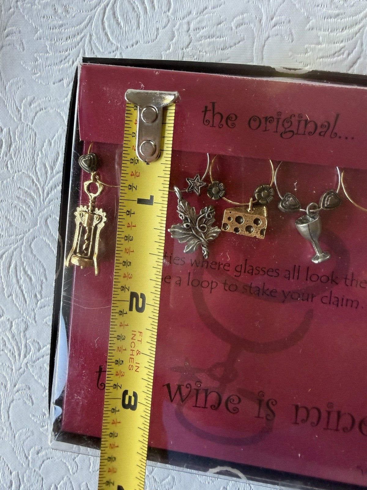 Vintage Wine Charms Drink Marker Set Vineyard Pewter Wine Is Mine Barware Gift