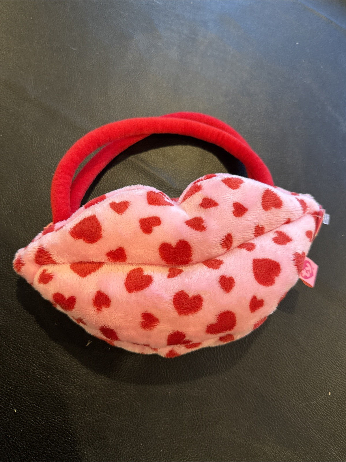 Ty Pinkys Smooches Purse Pink Red Hearts Plush NWT