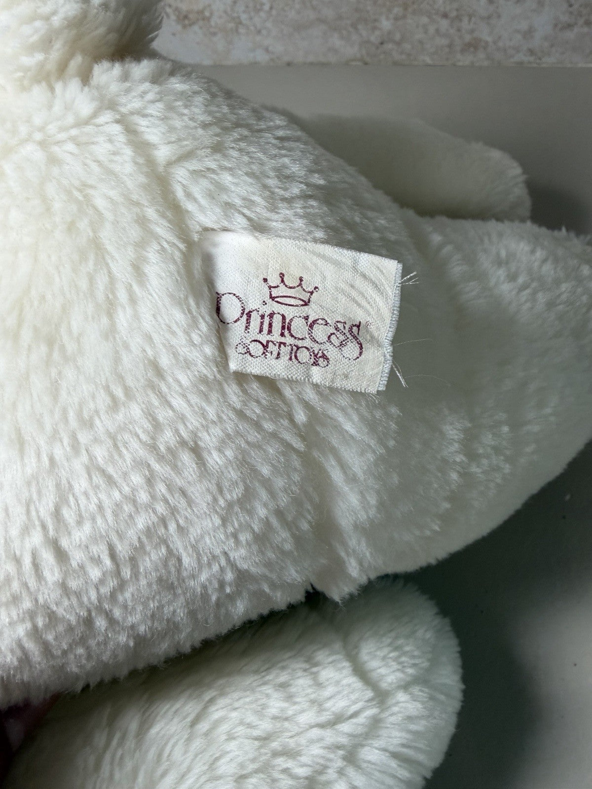 Vintage Princess Soft Toys White Teddy Bear Plush Lot 2 Stuffed Animal Bears