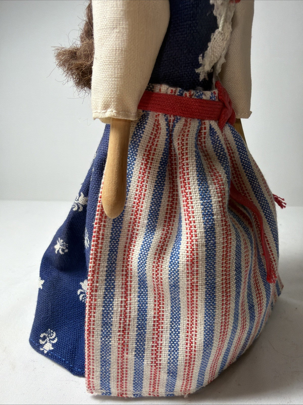 Vintage Handcrafted Wooden Doll Turned Wood Figurine 7.5 Inch