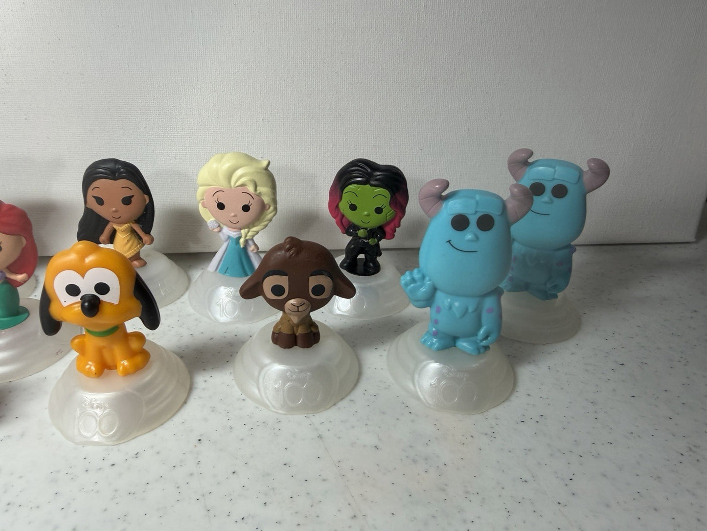 Disney 100 McDonald's Happy Meal Toy Lot 14 Figures Ariel Woody Elsa R2-D2
