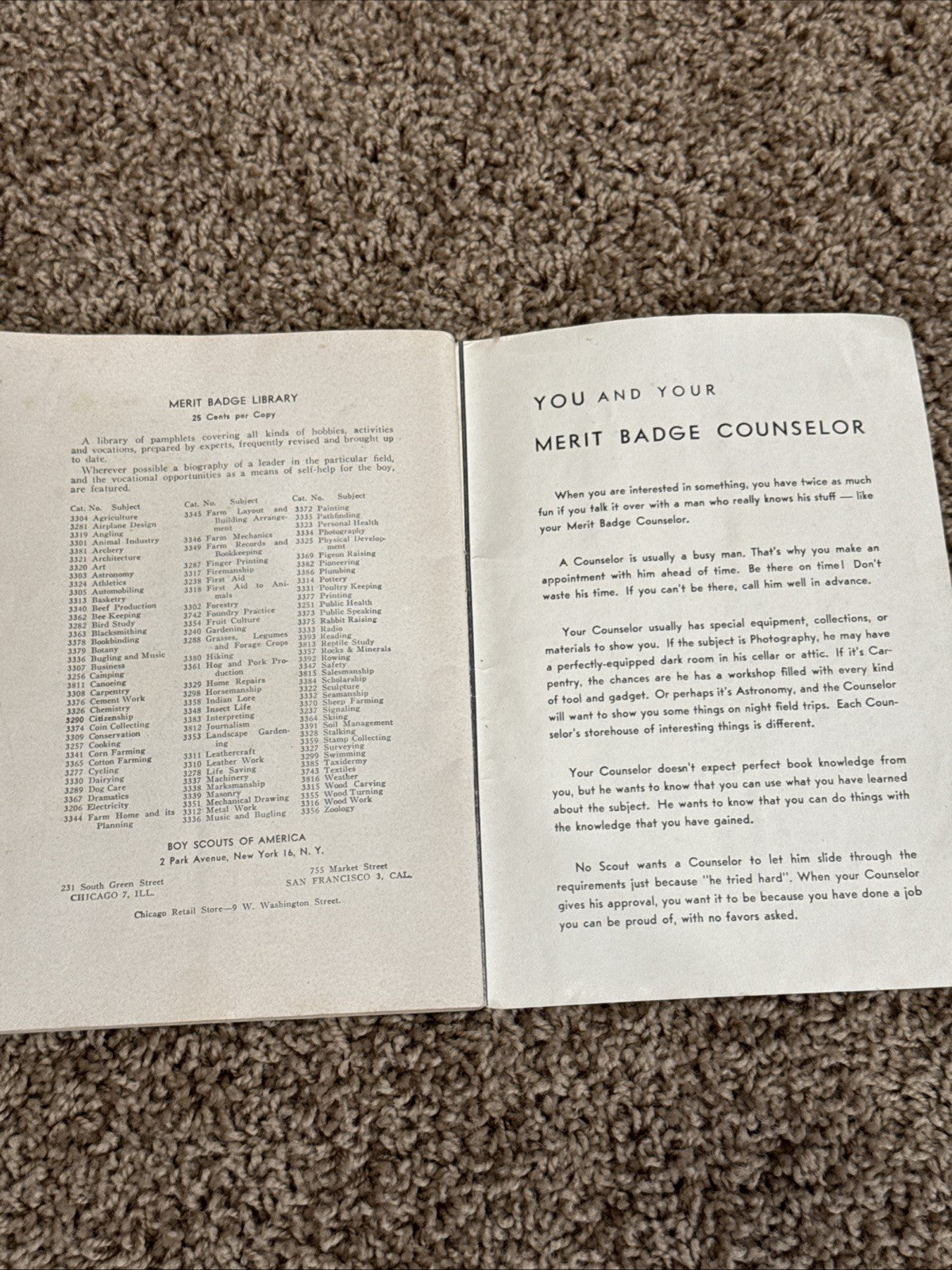 Vintage 1942 Boy Scouts of America Pioneering Merit Badge Series Booklet