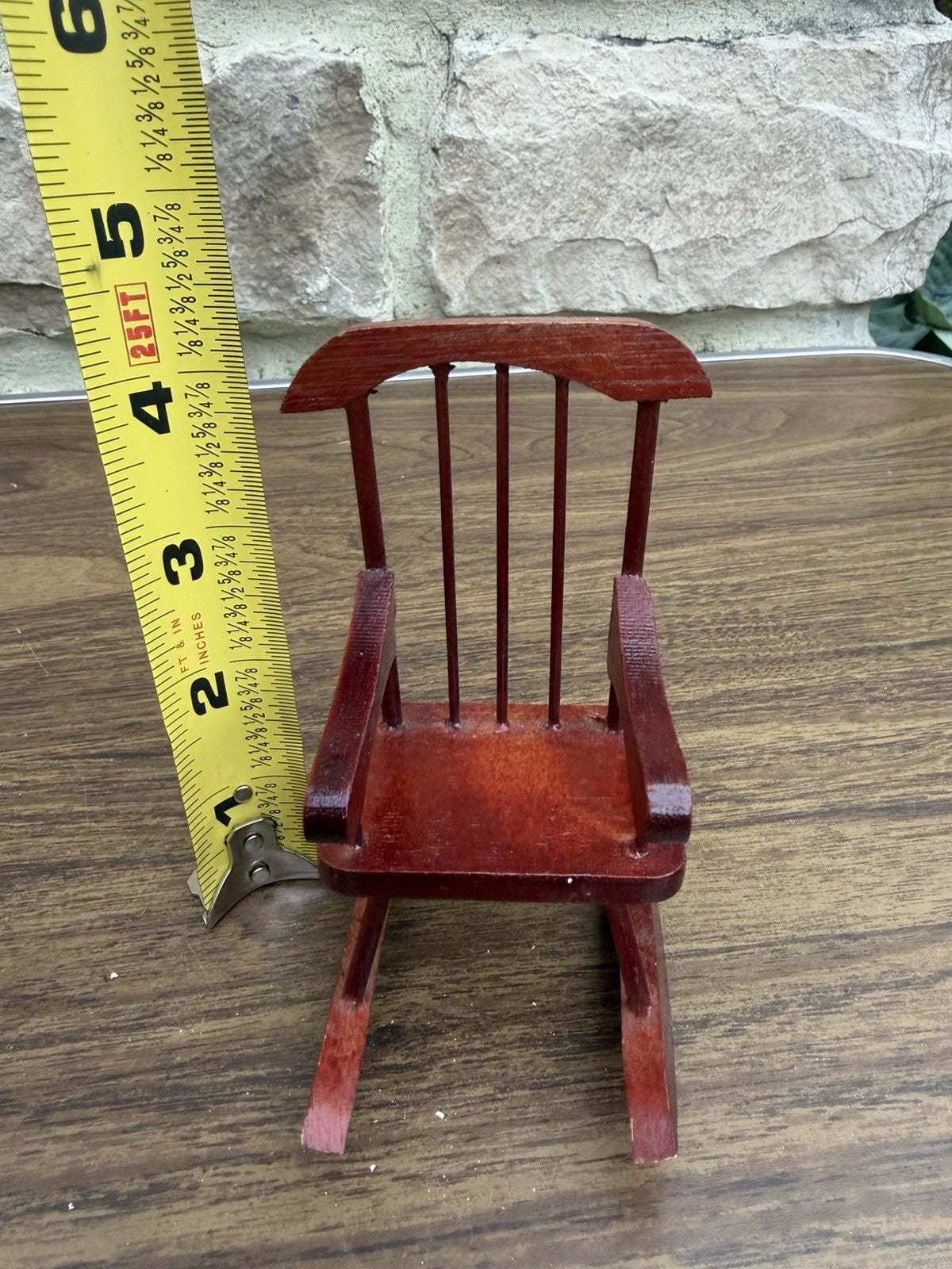 Vintage Dollhouse Rocking Chair Lot 3 Wooden Miniature Furniture 4"