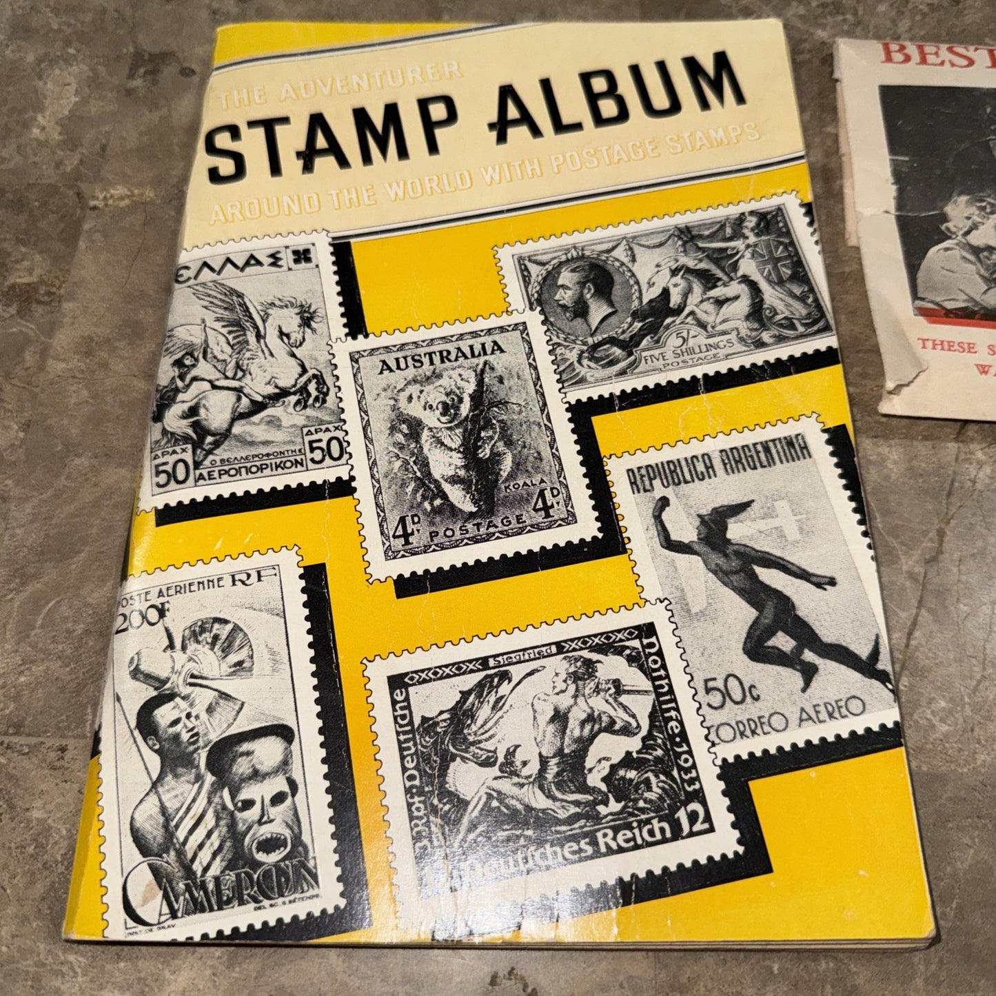Vintage 1948 The Adventurer Stamp Album Around the World with Stamps Lot
