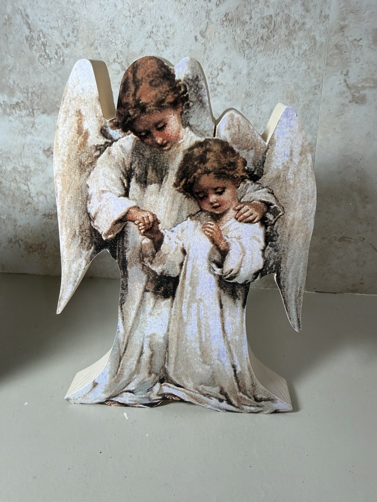 Handcrafted Wooden Angel Figurines Lot 7 Signed Folk Art Christmas Holiday Decor