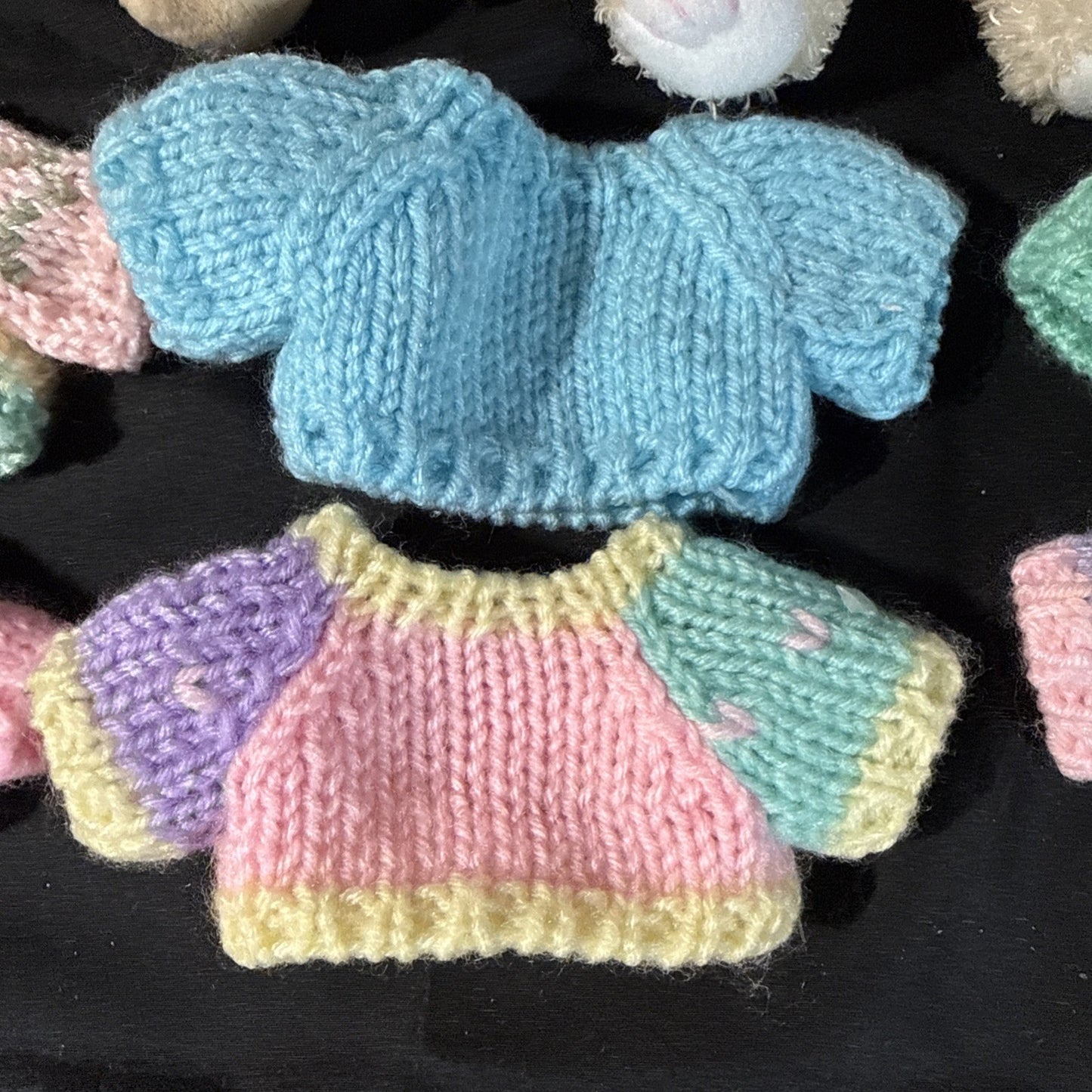 Vintage Chrisha Plush Rabbits Cow Pig Sheep 1999 Toys Lot 5 with Sweaters