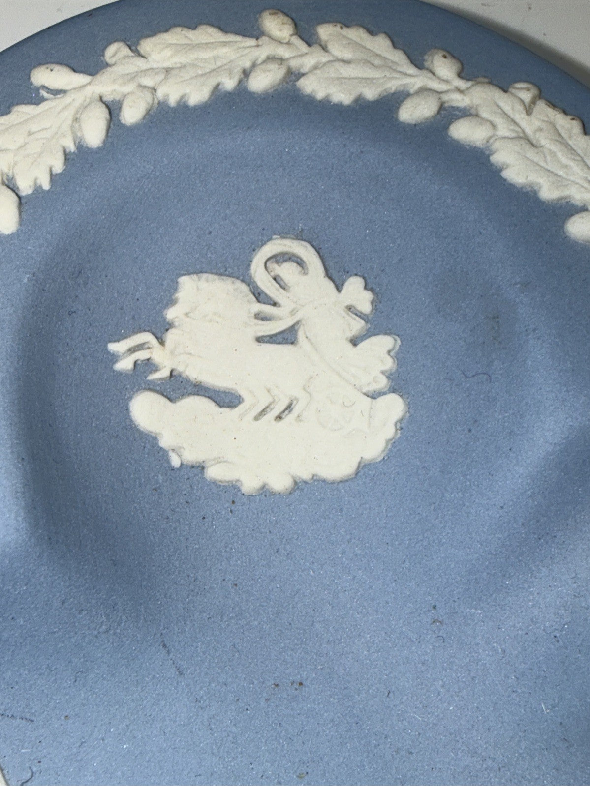 Wedgwood Jasperware Blue Clover Club Trinket Dish Ashtray England 4.5”