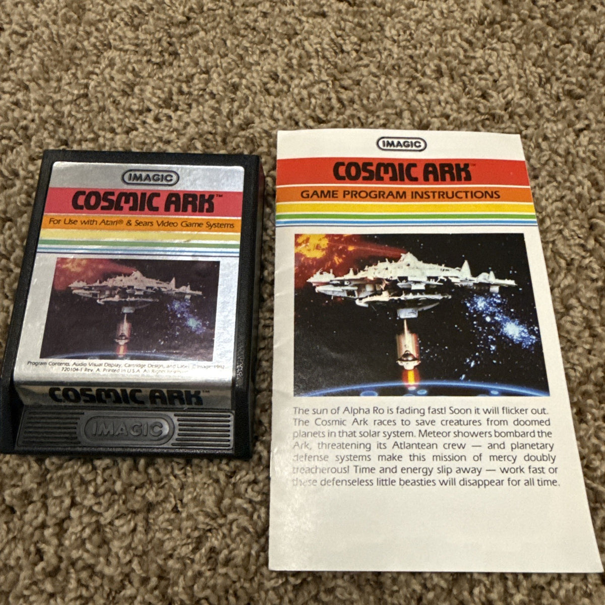 Atari 2600 Game Lot 7 Cosmic Ark Solaris Raiders GI Joe Astroblast Manuals Vtg