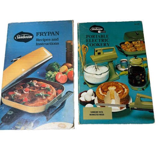 Vintage Sunbeam Vista Recipe Booklets Lot Electric Frypan Portable Cookery 1978
