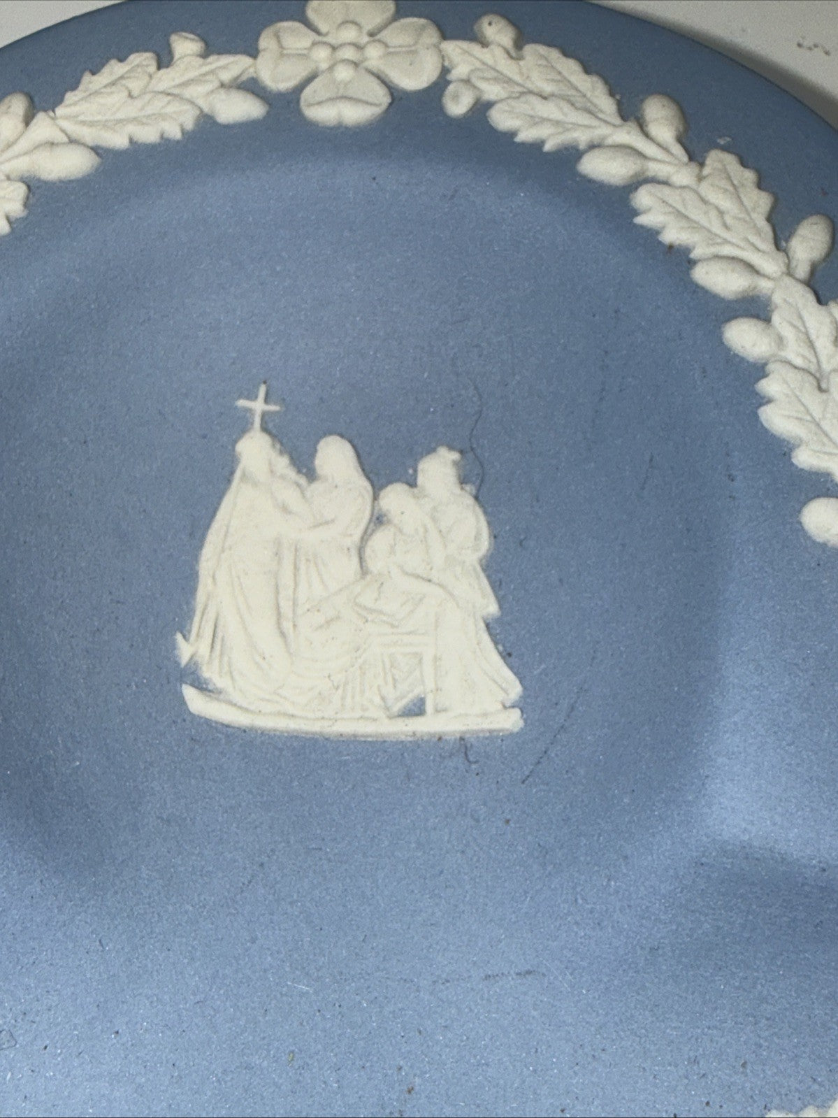 Wedgwood Jasperware Blue Clover Club Trinket Dish Ashtray England 4.5”