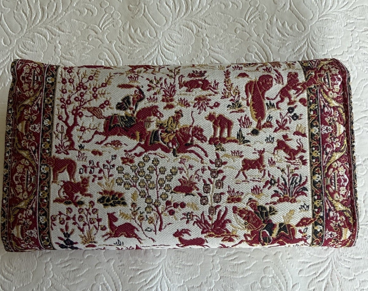 Persian Tapestry Faravahar Wallet Clutch Brown Leather Boxed Gift New Handmade