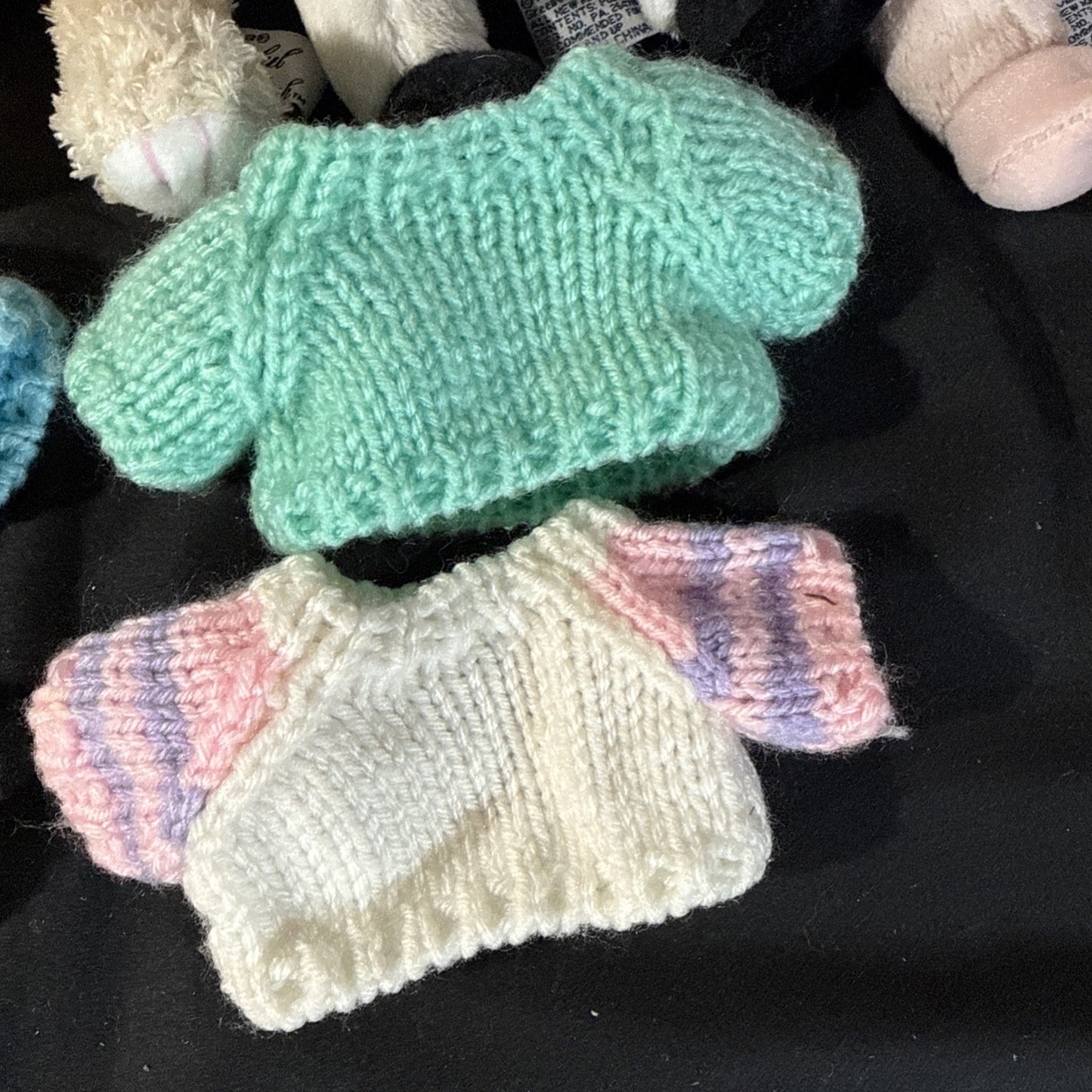 Vintage Chrisha Plush Rabbits Cow Pig Sheep 1999 Toys Lot 5 with Sweaters
