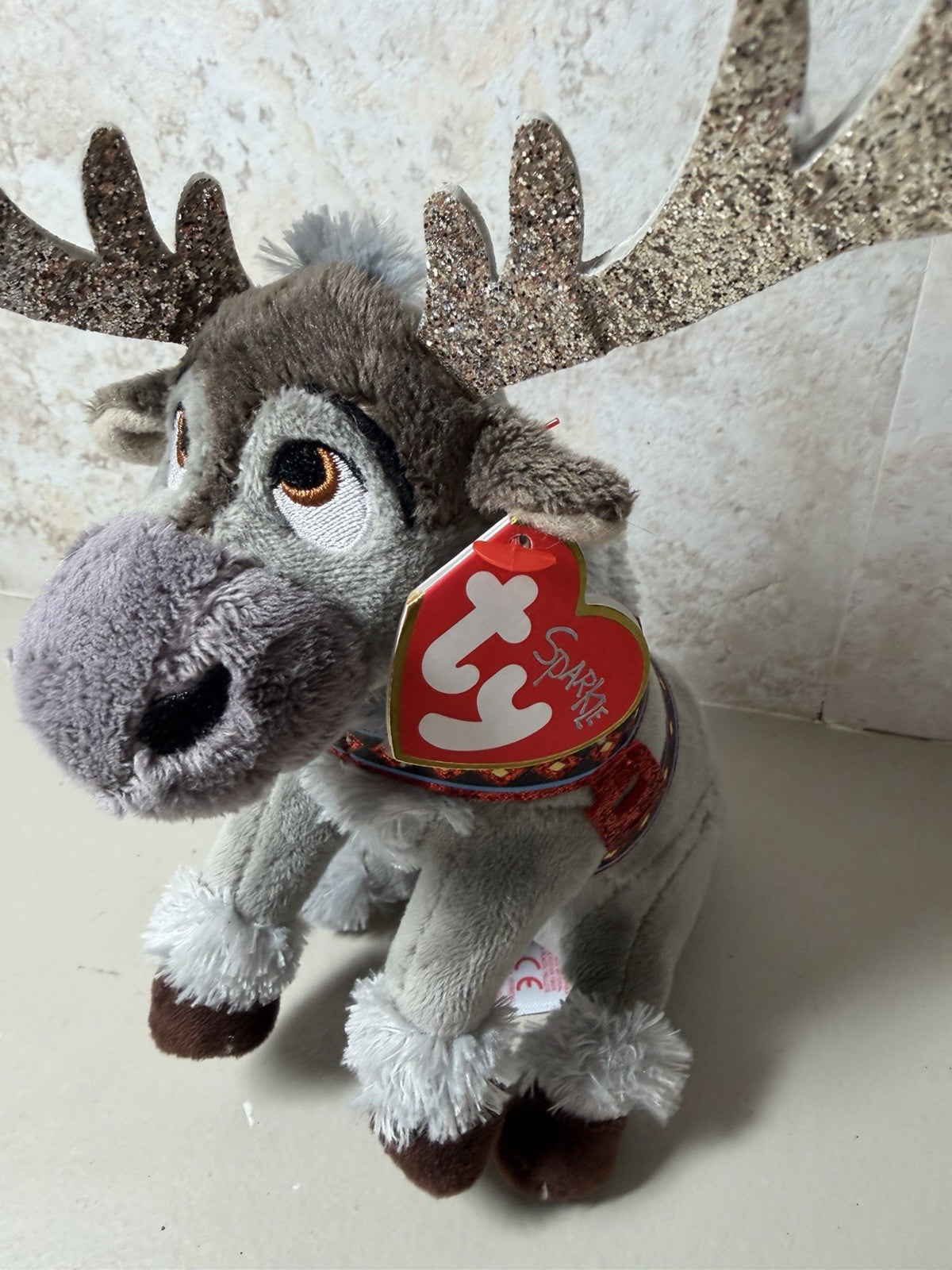 Disney Frozen Plush Lot 4 Ty Beanie Babies Olaf Snowman Sven Reindeer Toys