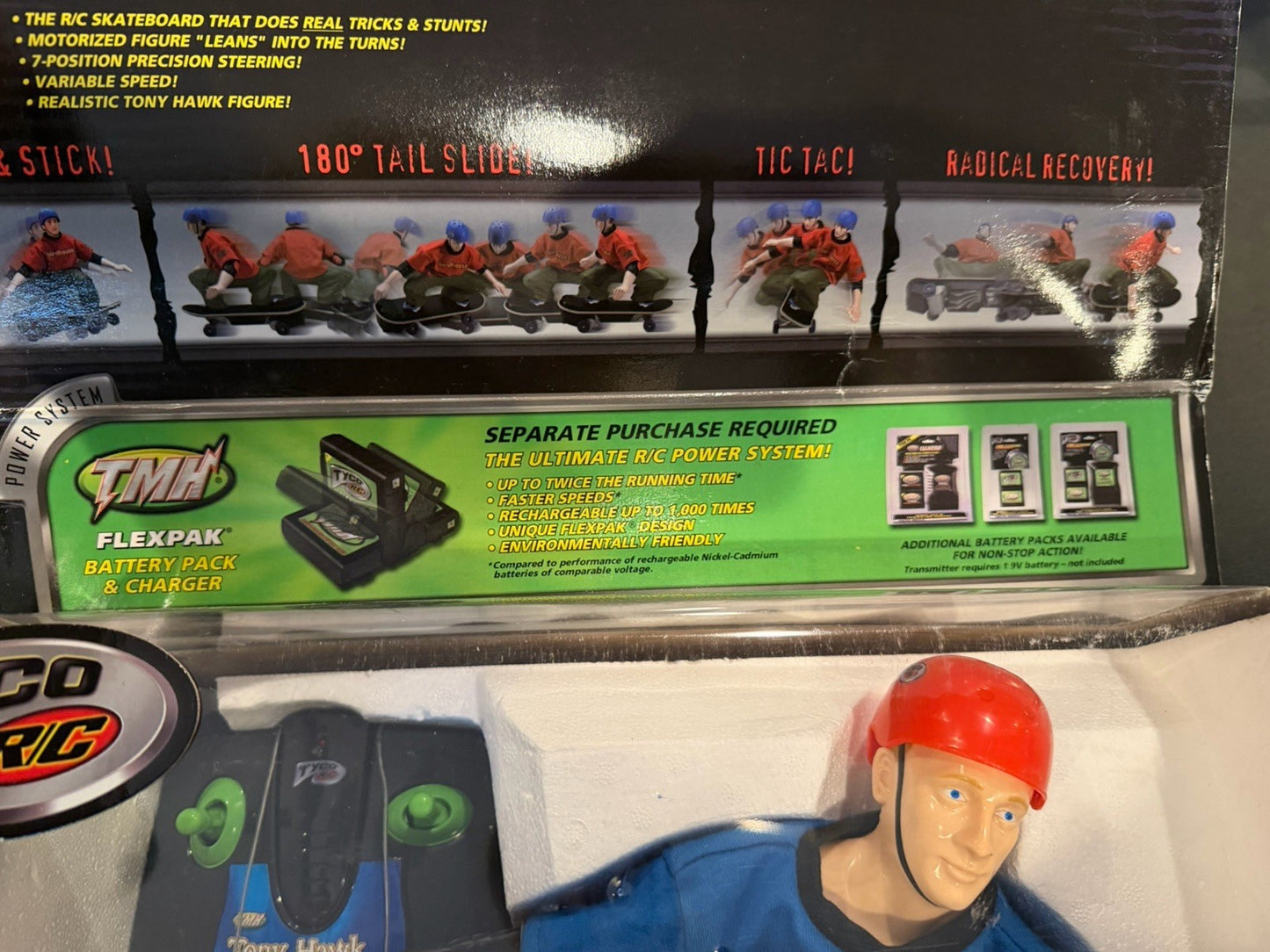 Tyco RC Tony Hawk Xtreme Skateboard Radio Control Toy New in Box 2001 Rare